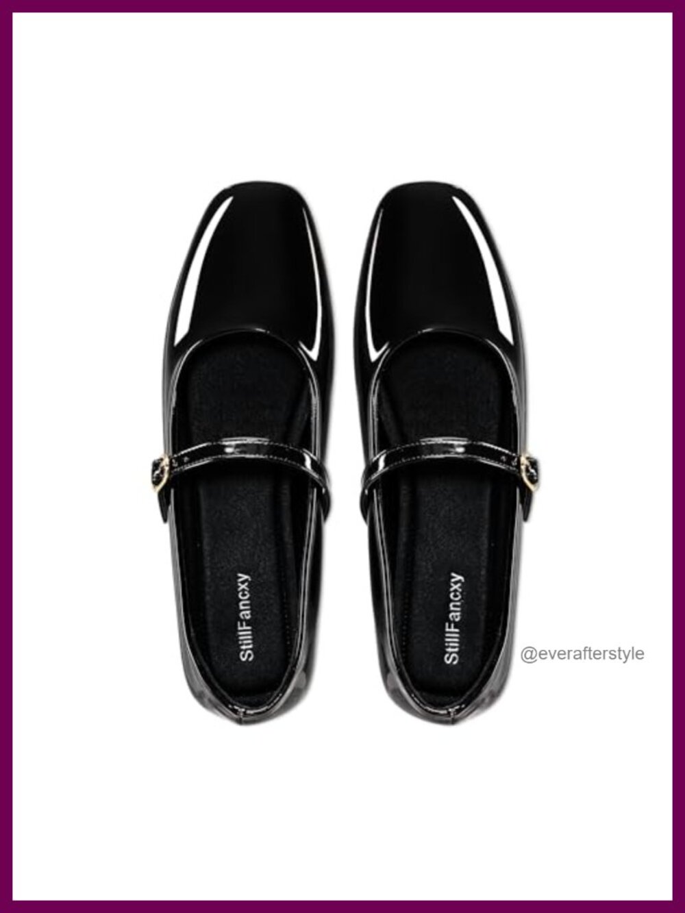 Mary Jane Flats Patent Leather Round Toe Slip On Buckle Comfortable Dressy
